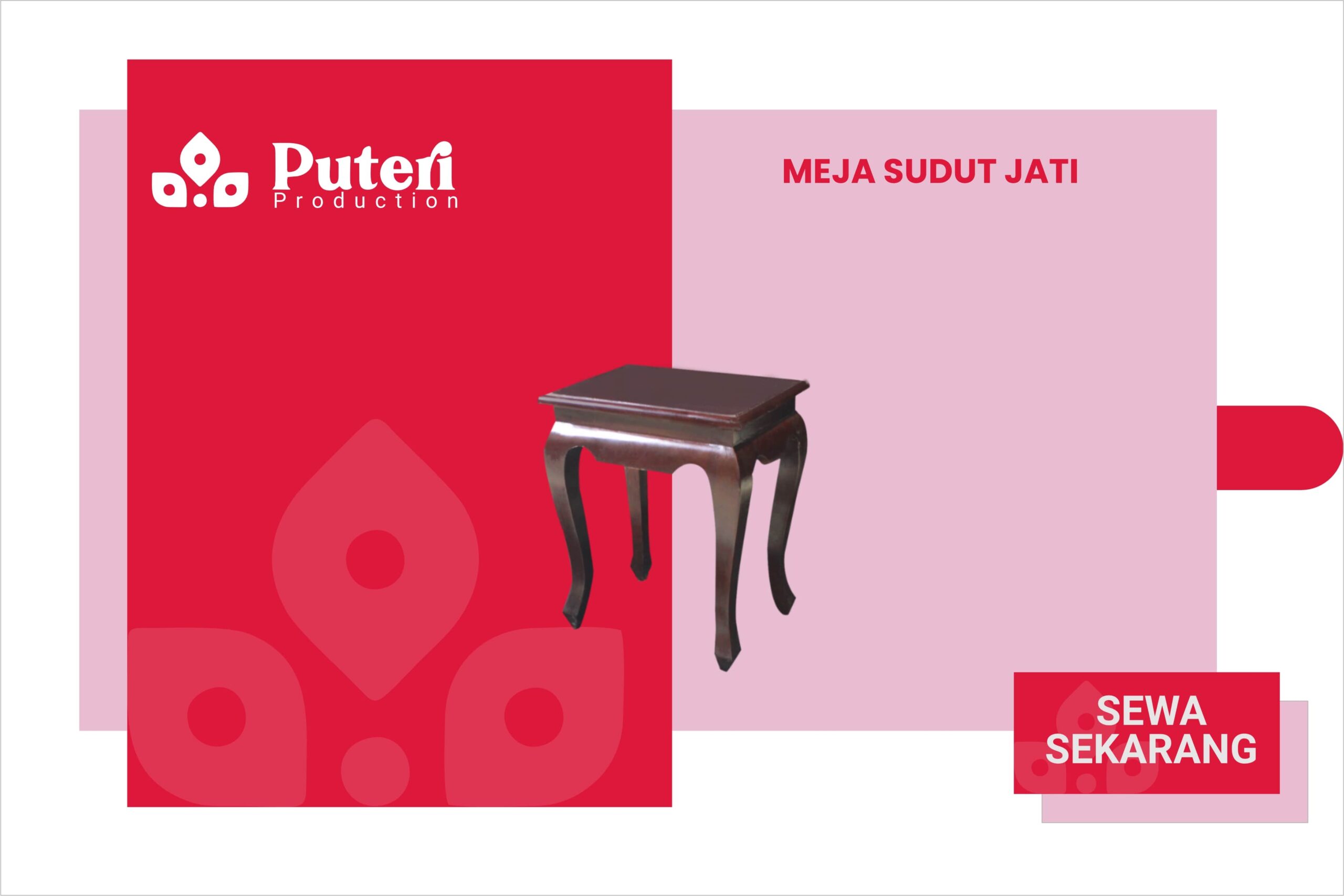 sewa meja sudut jati